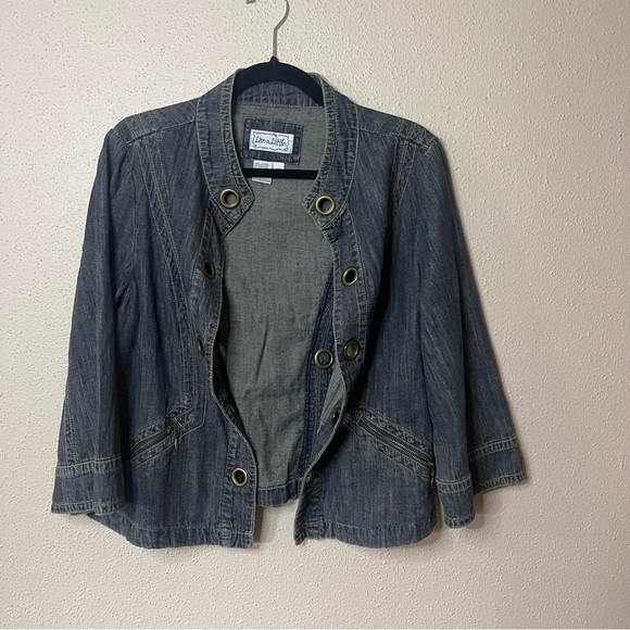 Live A Little Blue Jean Jacket with button and zipper details - Picture 1 of 8